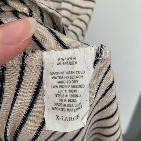 Olivia Rae Black and White Striped Dress - Rayon and Spandex Blend - Picture 3 of 6